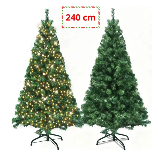 Műfenyő melegfehér LED világítással - 240cm KX8947408-4