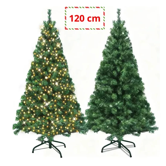 Műfenyő melegfehér LED világítással - 120cm KX8947408