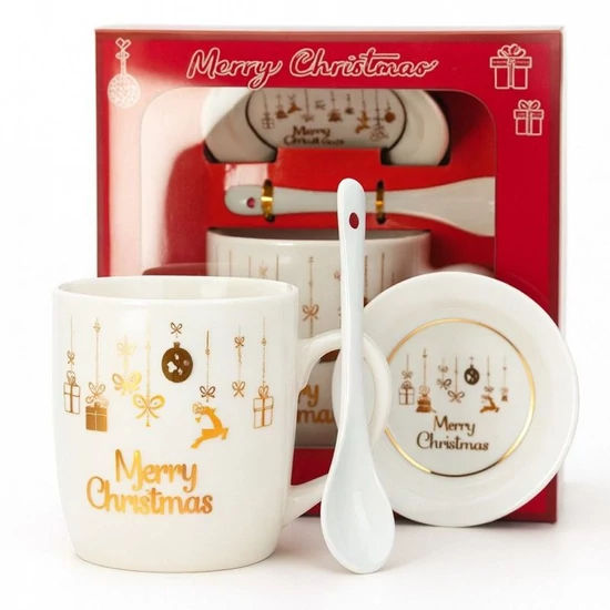 Karácsonyi bögre szett – fedővel, kanállal KB33WZ2