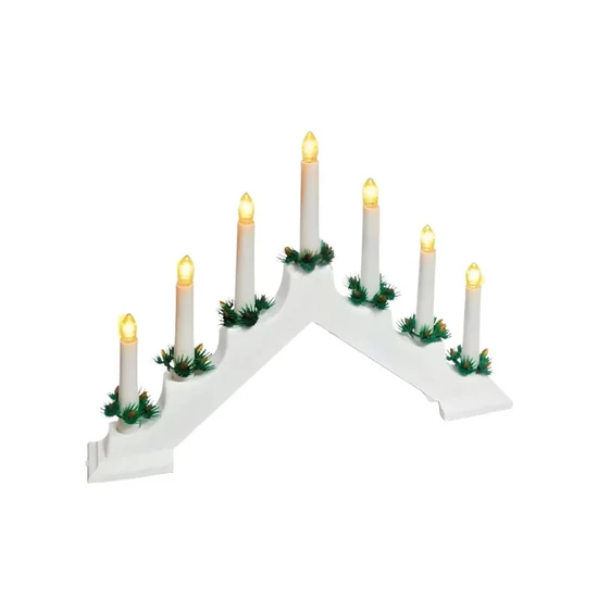 LED adventi gyertyatartó, 7 gyertyával – meleg fehér fény LAMP61
