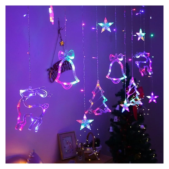 LED karácsonyi fényfüzér – Színes szarvas alakú díszek DN-68