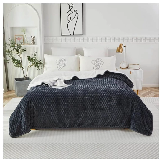 Violet 2 rétegű ágytakaró/pléd 150x200 cm - Sötétszürke ZG150200-5