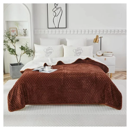 Violet 2 rétegű ágytakaró/pléd 200x230 cm - Barna ZG200230-2