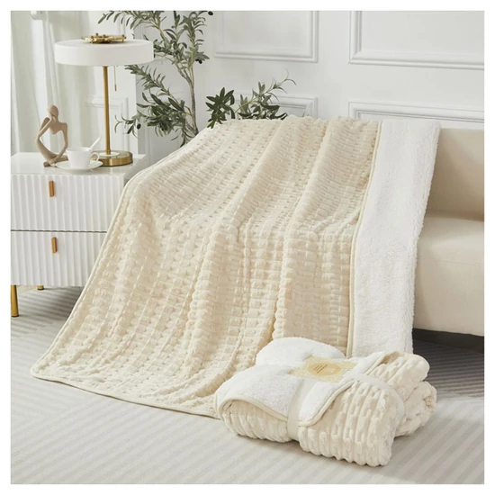 Violet 2 rétegű ágytakaró/pléd 150x200 cm - Bézs ZU150200-5