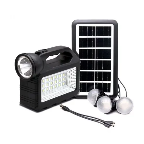 Napelem készlet – Multifunkciós LED zseblámpa napelemmel, 3 izzóval, power bank GD-101