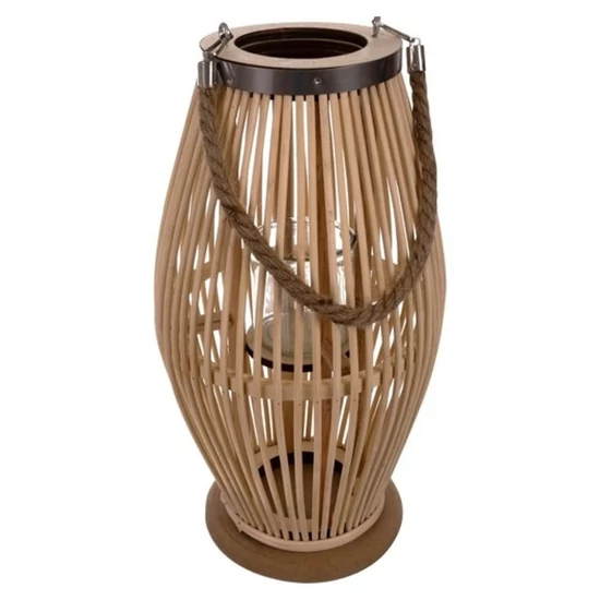Nagy bambusz lámpás teraszra, bézs, 40 cm 00024282