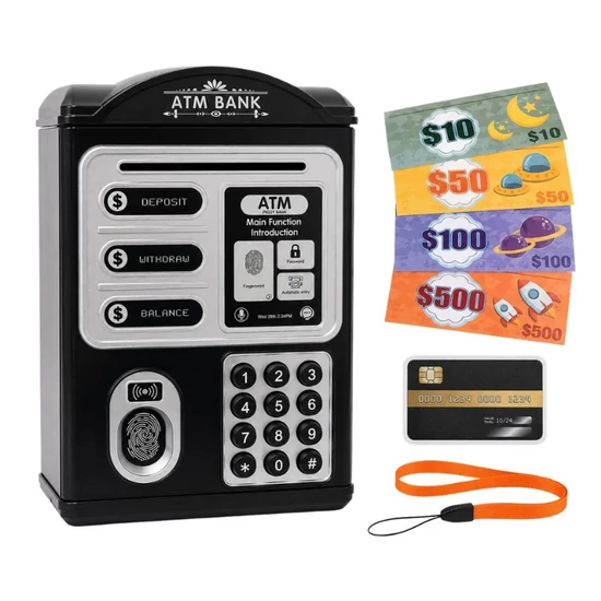 Fekete elektronikus ATM persely gyerekeknek 18319