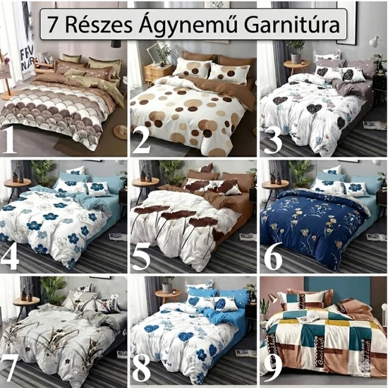 7 Részes Komplett Ágynemű Garnitúra NM7-V