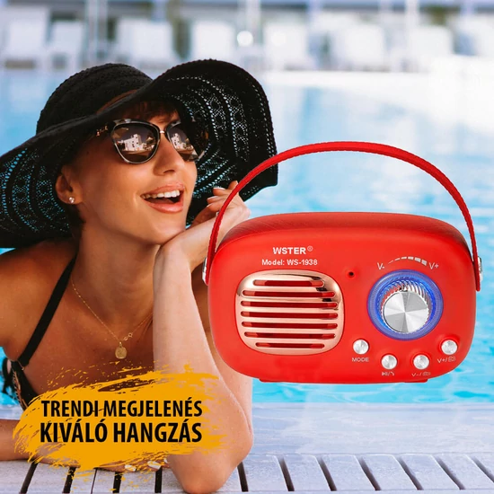 Wster hordozható bluetooth hangszóró WS1839