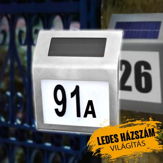Solar LED házszám világítás
