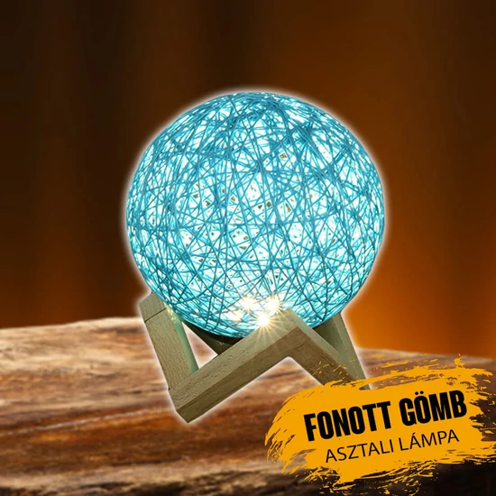 Fonott gömb asztali lámpa