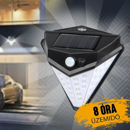 Napelemes fali led lámpa mozgásérzékelővel T-1622