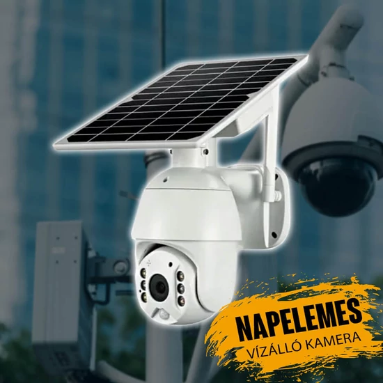Intelligens napelemes Solar PTZ WiFi vízálló éjjellátó kamera felügyeleti rendszer 