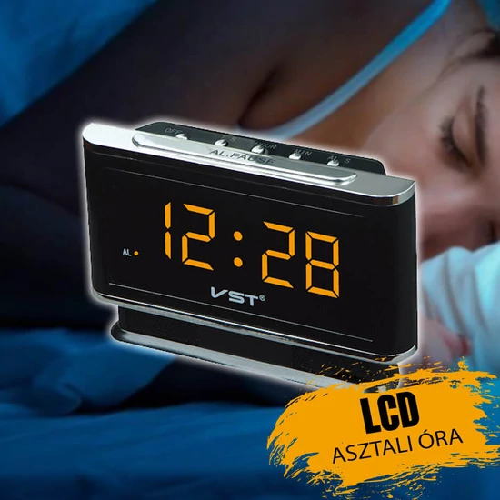 LCD kijelzős digitális asztali óra VST721