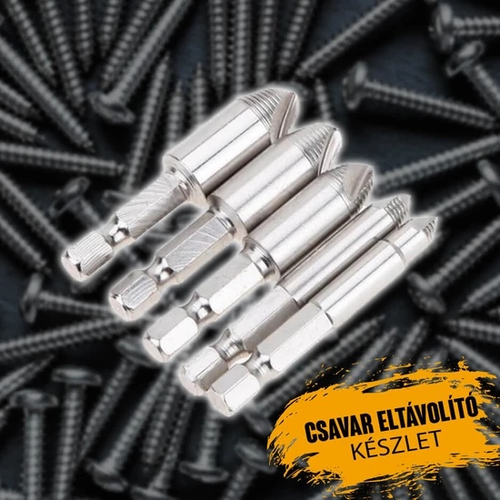 Csavar eltávolító fúrókészlet