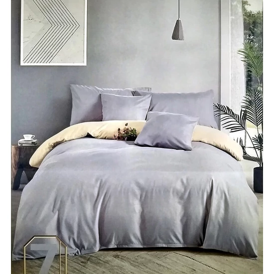 LUNA 7 részes egyszínű ágynemű garnitúra - szürke